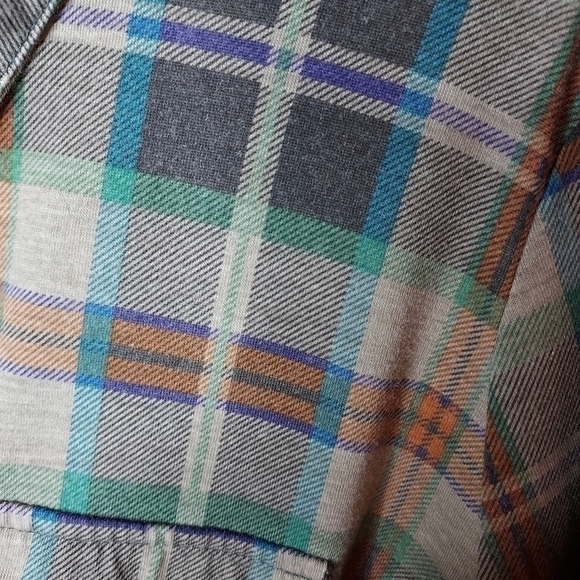 Charlotte Russe large green plaid tunic snap top ☆☆♡♡ - Picture 12 of 16